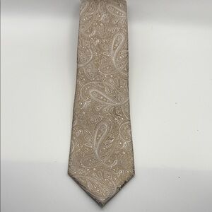 Croft & Barrow Beige Paisley Tie,Silk Blend, Office, Career, Formal,Wedding